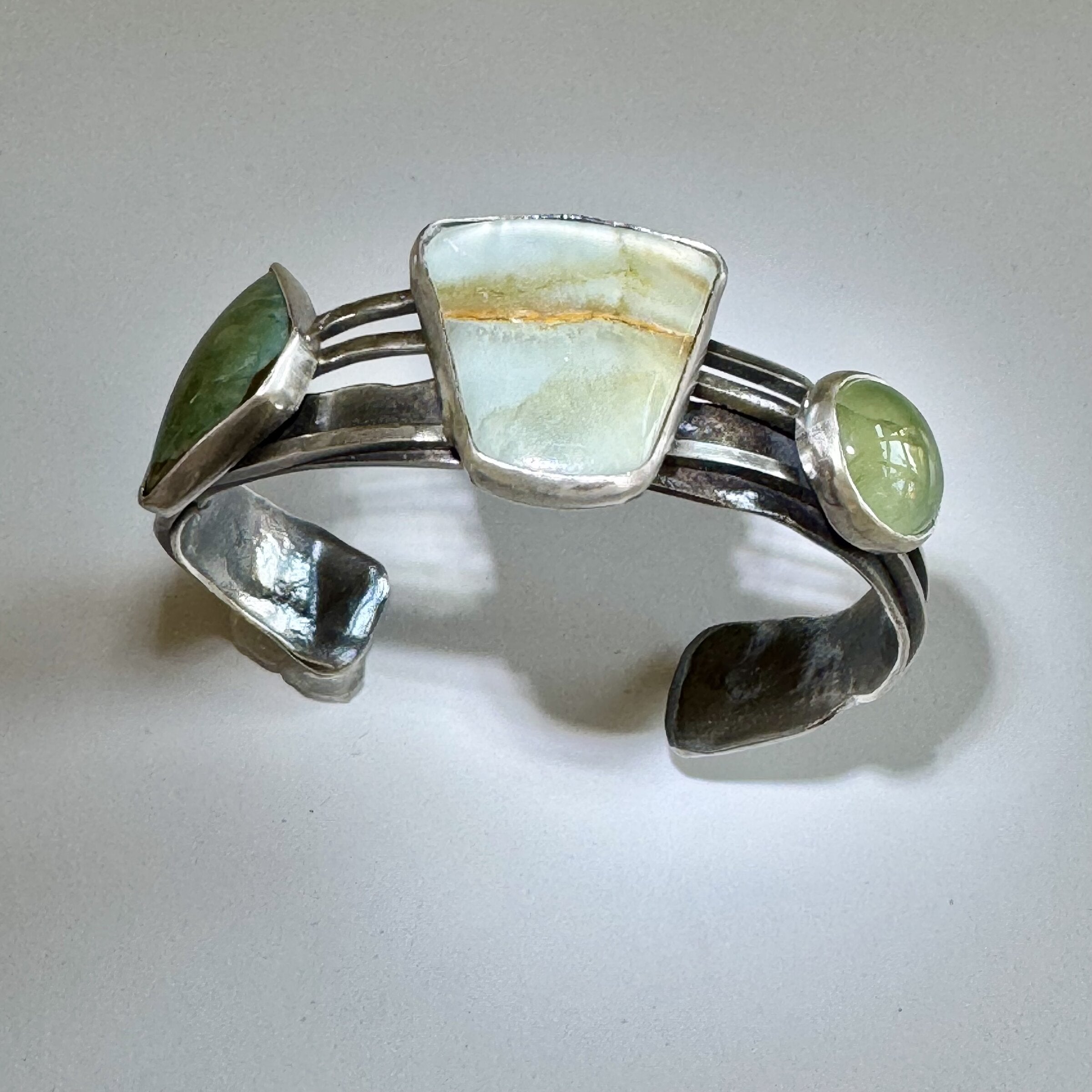 Agate, Prehnite, and Jasper Bracelet