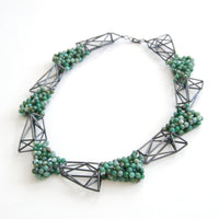 Green Stone Sawtooth Necklace