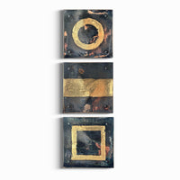Palladium and Gold Circle Line Square Metallic Wall Square Set