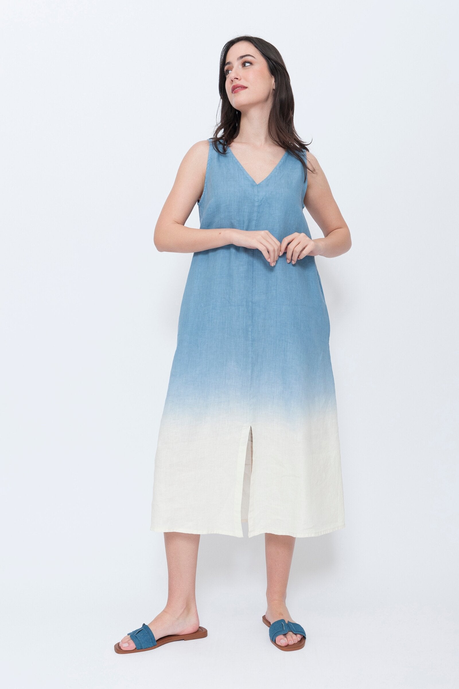 sleeveless a line dress Front Button A-line Linen - Collared Linen Midi Dress in White Available in 50 Colors Line Lace Up Sleeveless Dress combines classic elegance with modern detailing Romantic A-Line Lace Square Neck
