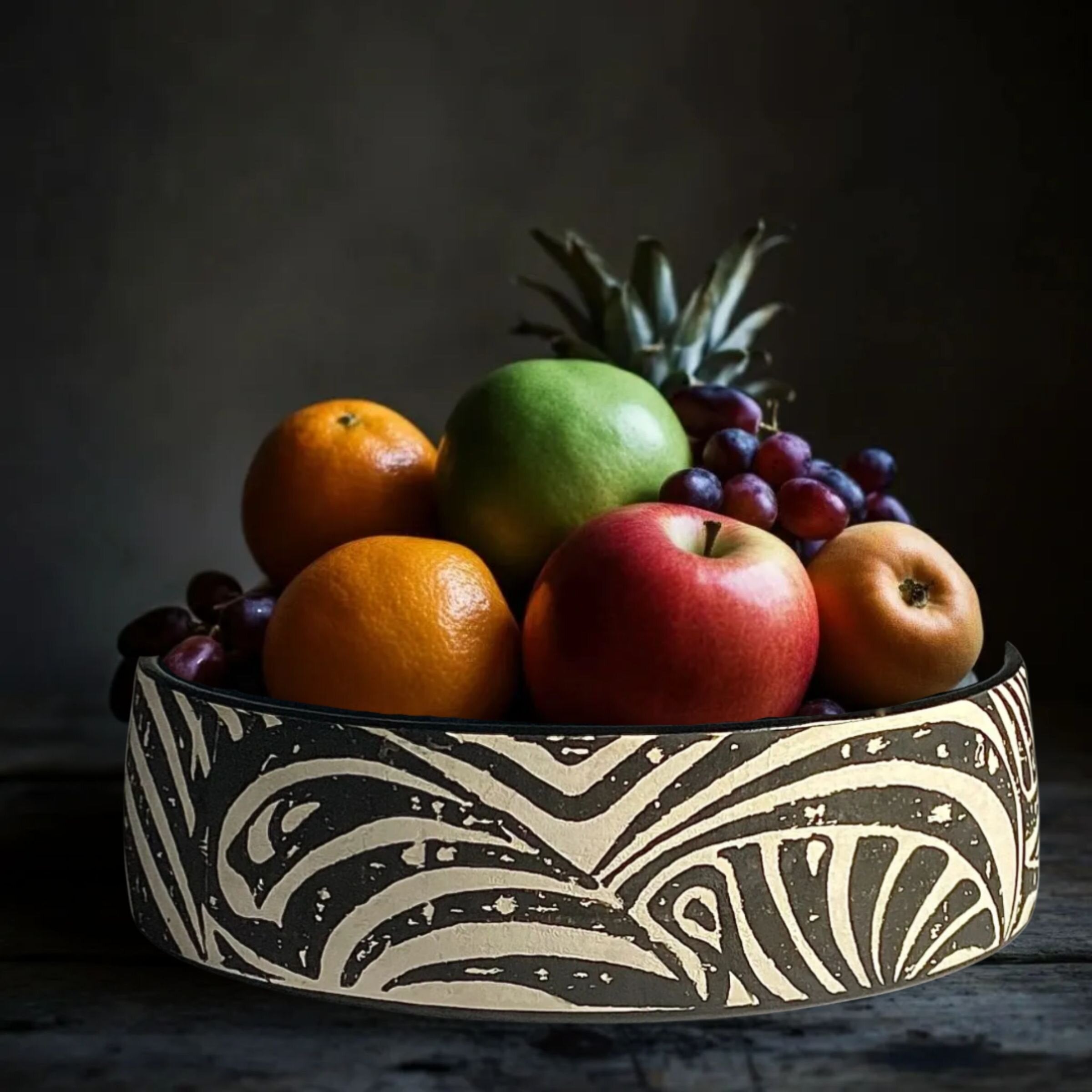 Zebra Swirl Stripe Bowl
