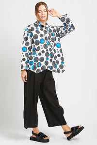 White with Black and Blue Multi