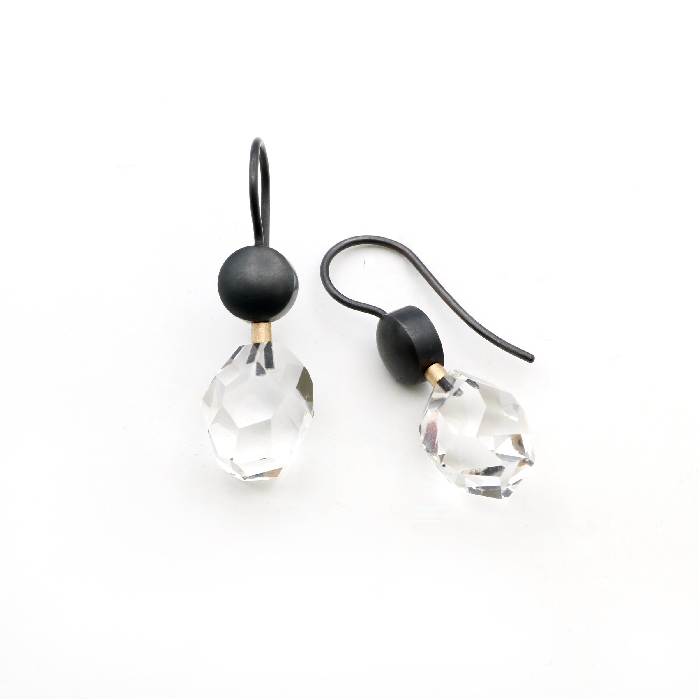 Alpine Quartz & Oxidized Buttons Earrings