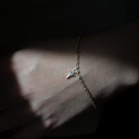 Shark Tooth Charm on model, chain not included with charm