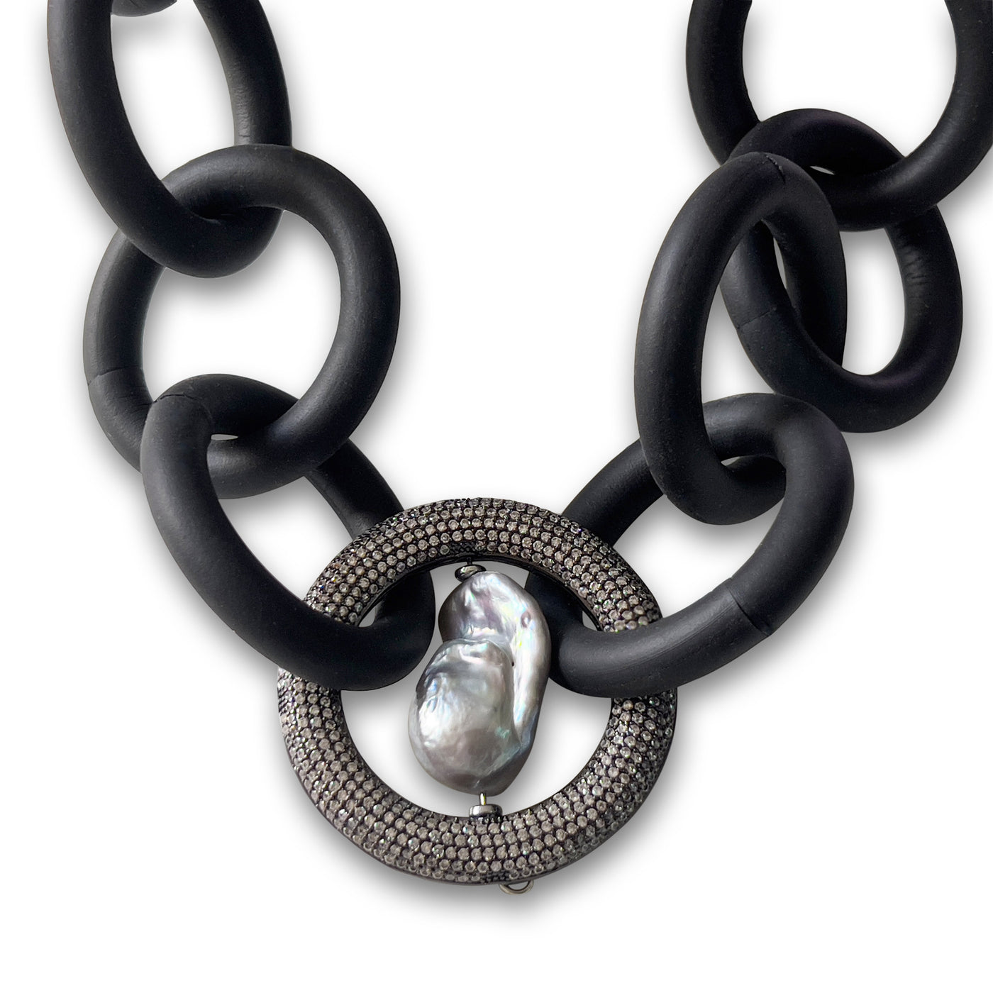 Black Ice Queen Rubber Necklace