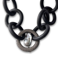 Black Ice Queen Rubber Necklace