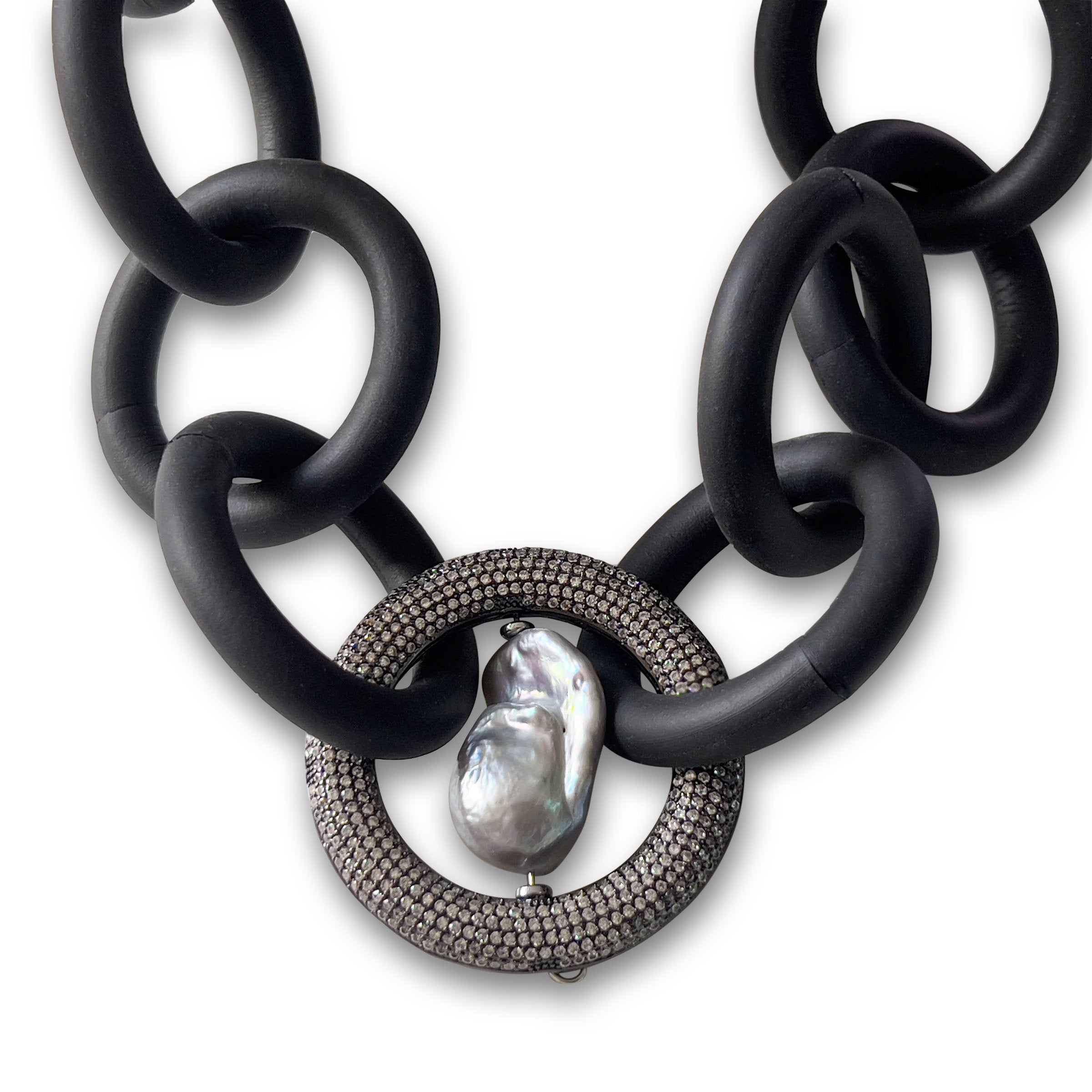 Black Ice Queen Rubber Necklace