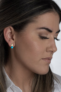 Facet Bead Turquoise Earrings