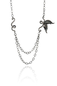 Double Leaf Swirl Necklace