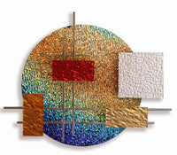 Dichro Glass and Metal Wall Sculpture