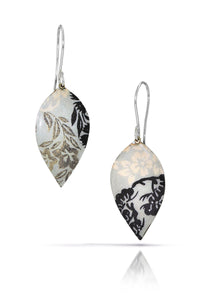 Black & Cream Kimono Petal Earrings