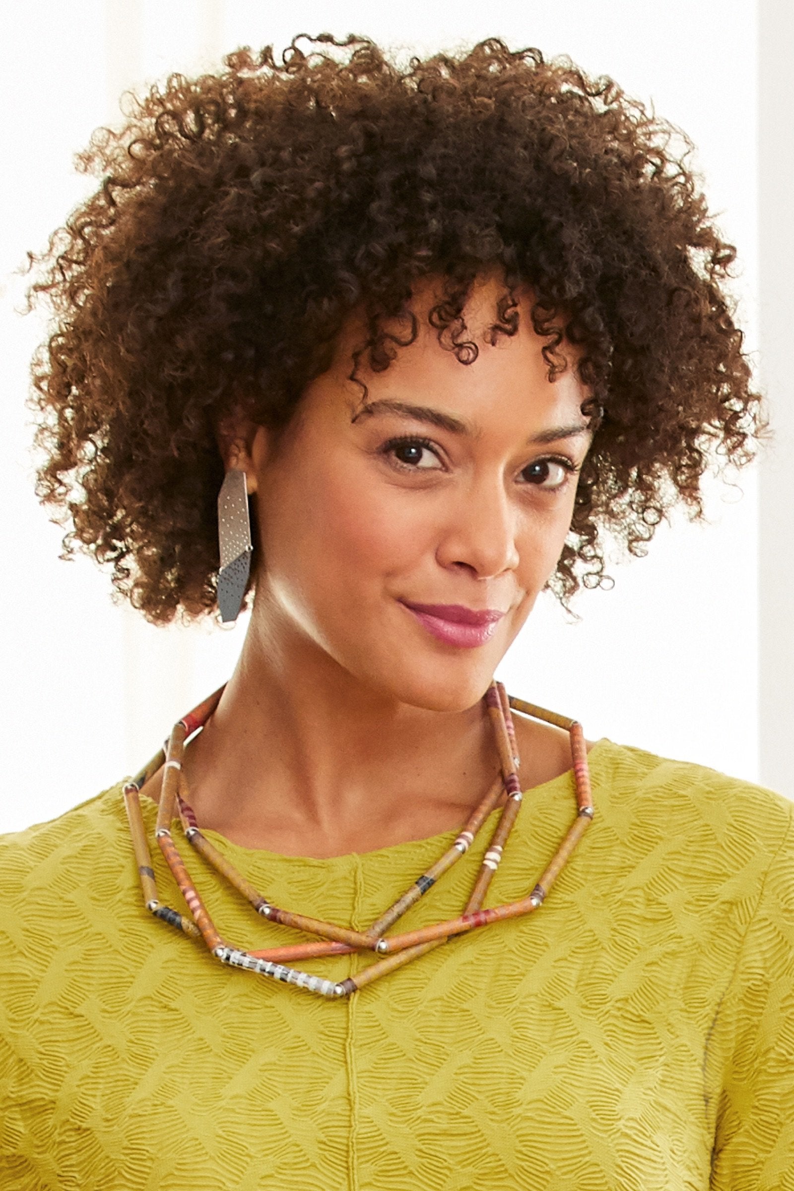 shown with Salmon & Ochre Small Straw Necklace by David Forlano and Steve Ford