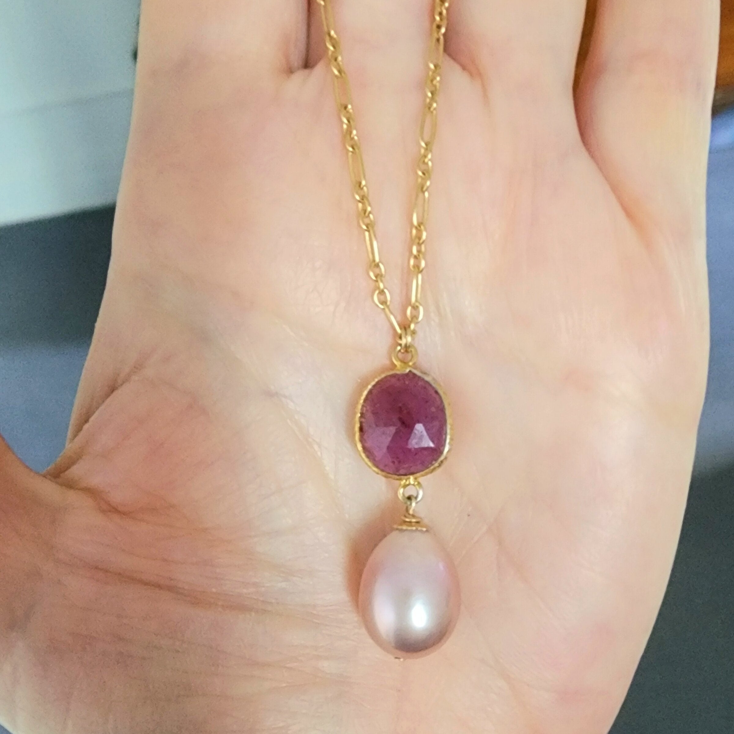Ruby & Edison Pearl Necklace