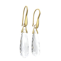 Rock Crystal Briolette Trapeze Earrings