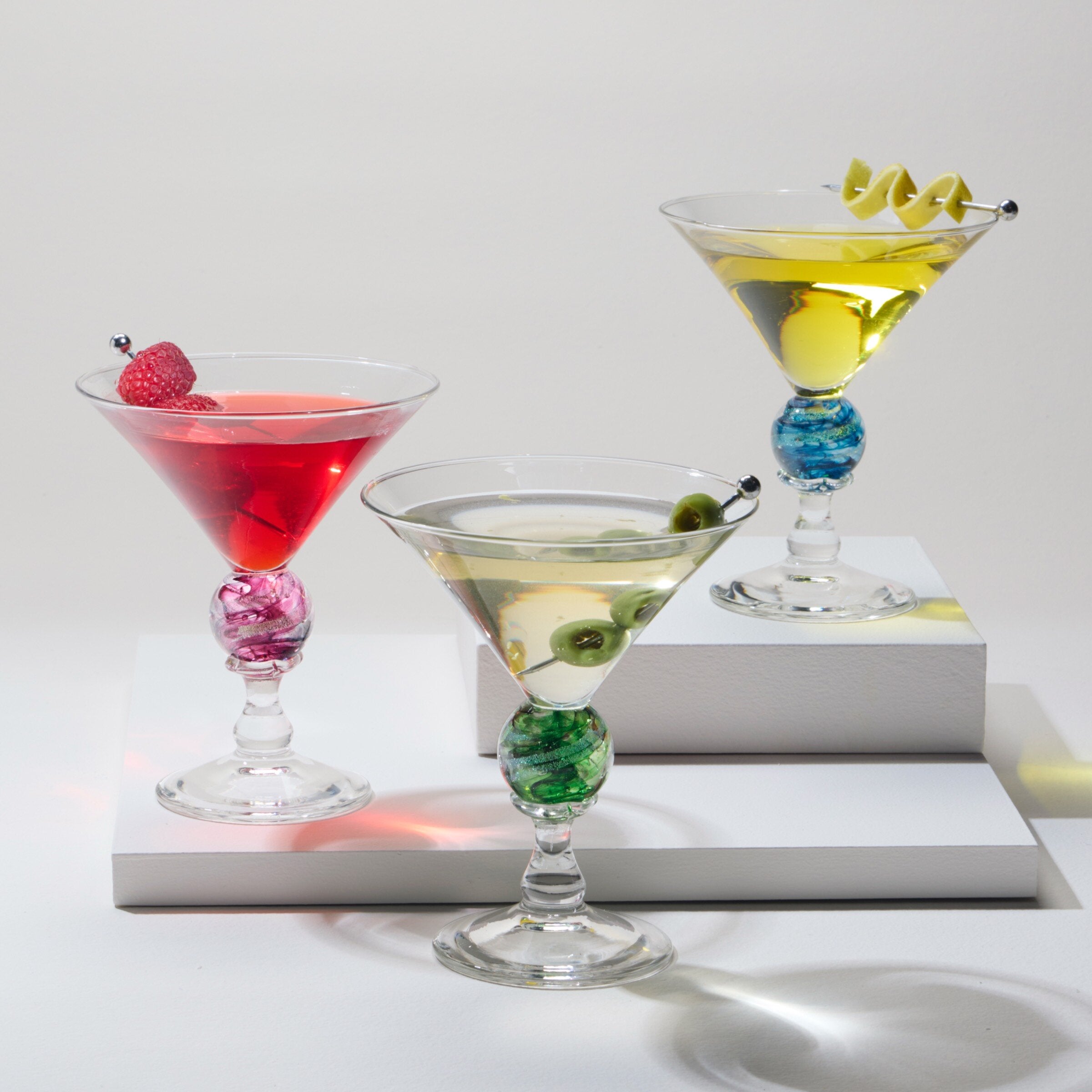 ruby. emerald, turquoise