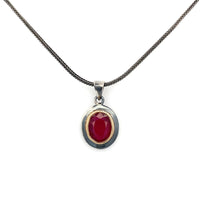 Ruby, Silver & Gold Pendant II