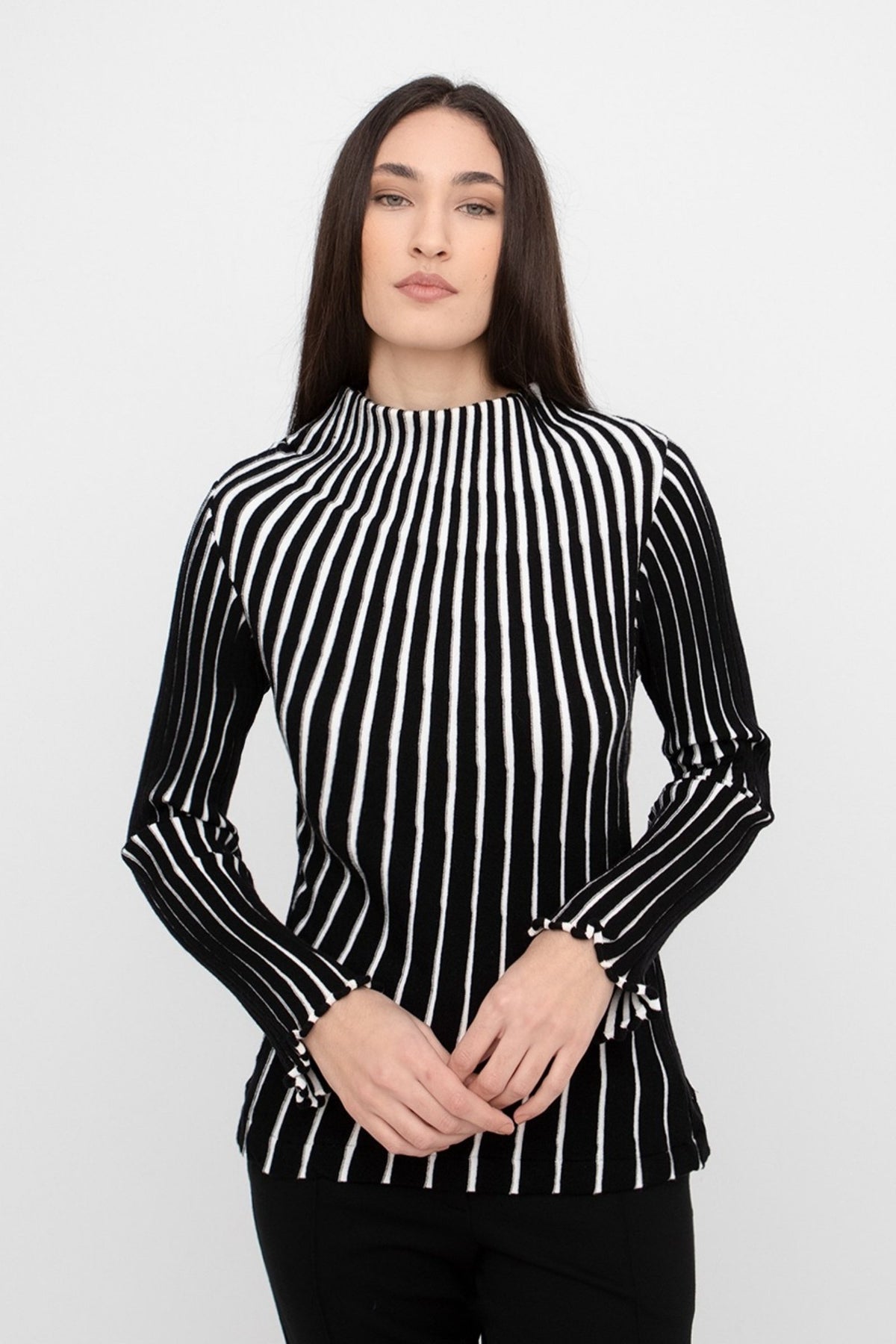 Pleat Knit Asymmetric Top