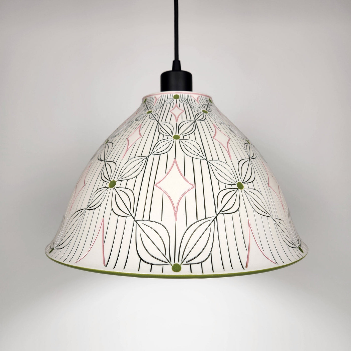 Blonde Petal and Line Porcelain Pendant