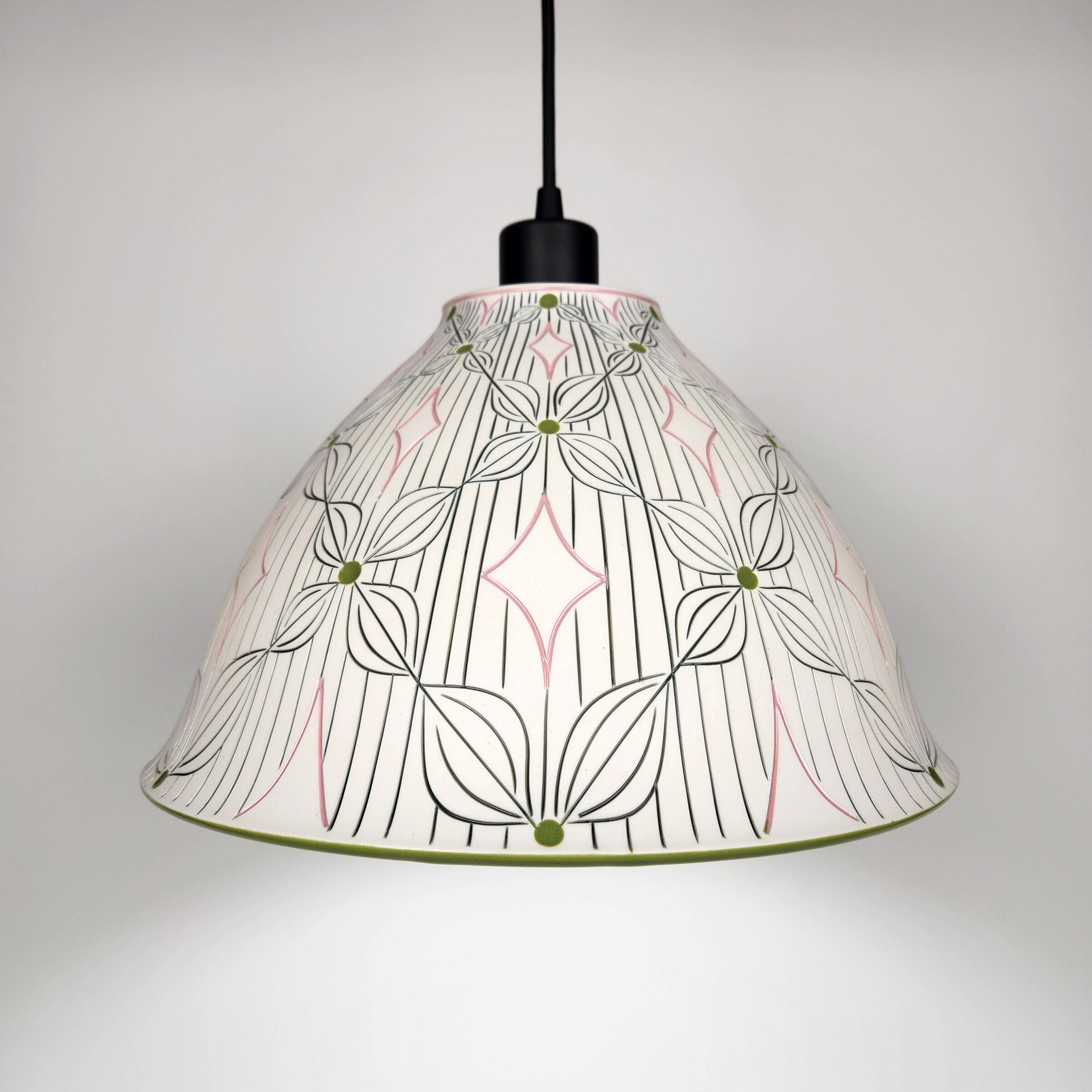 Blonde Petal and Line Porcelain Pendant