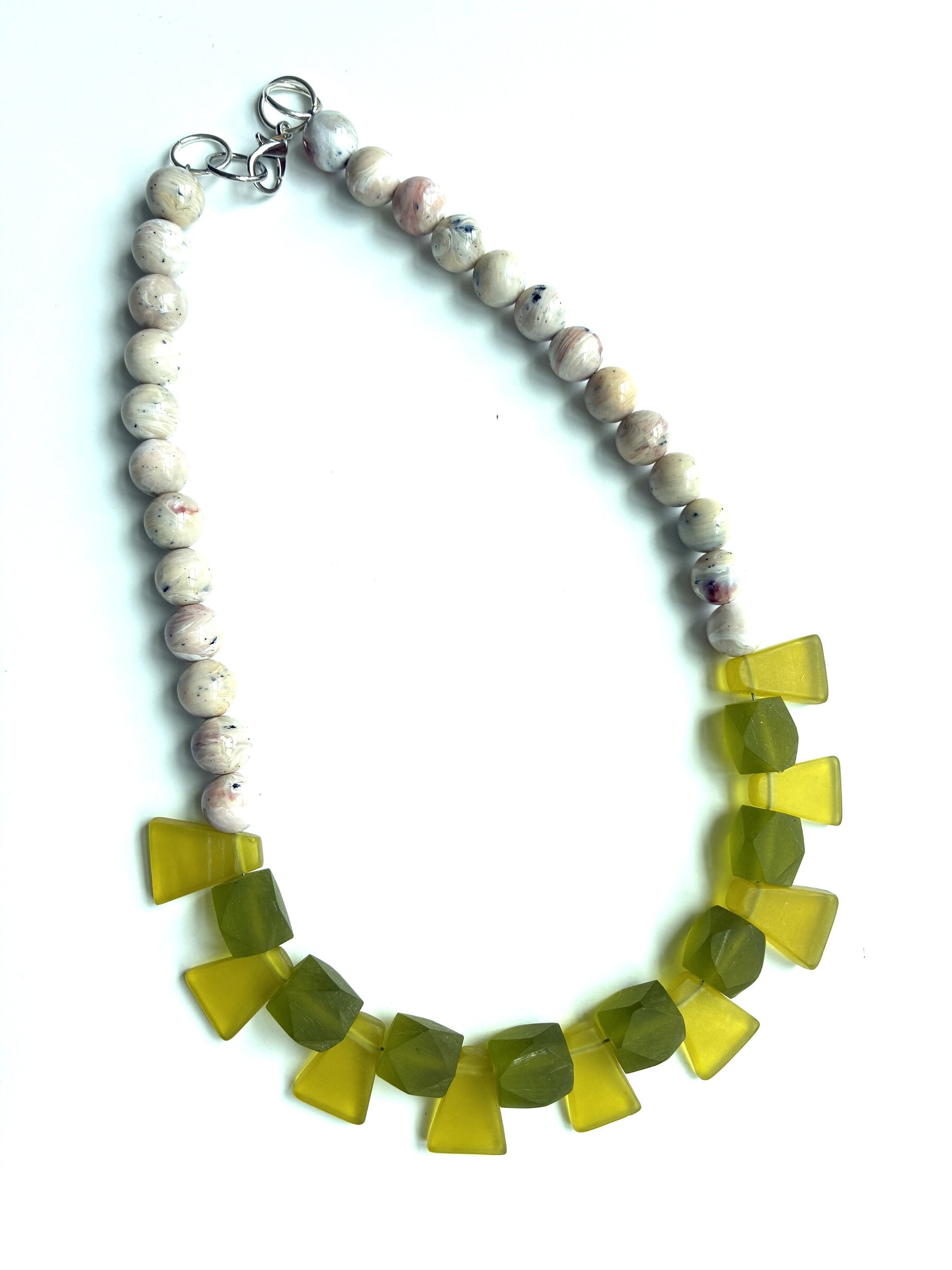 Chartreuse Resin Necklace