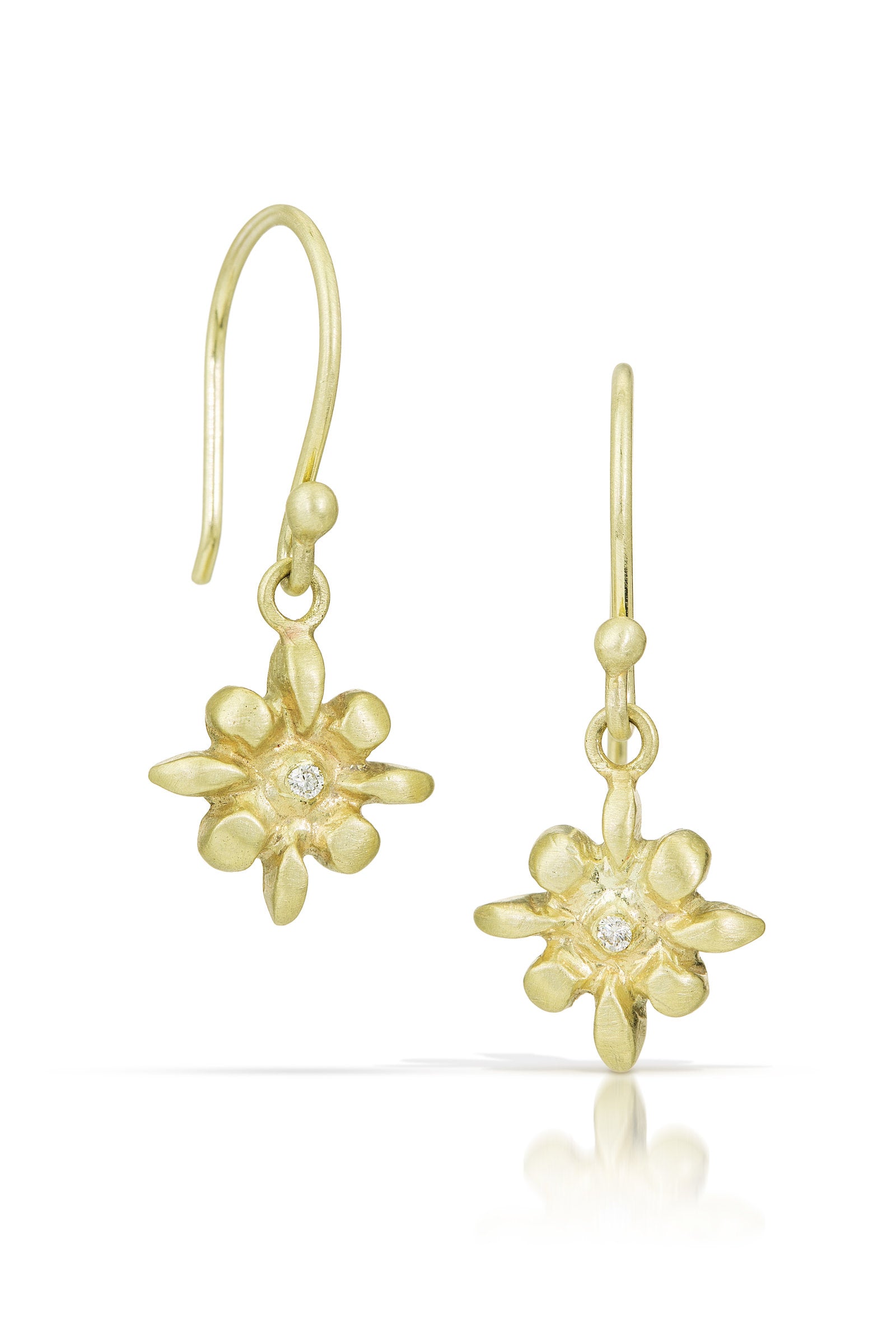 Lily Drop Earrings with Diamonds