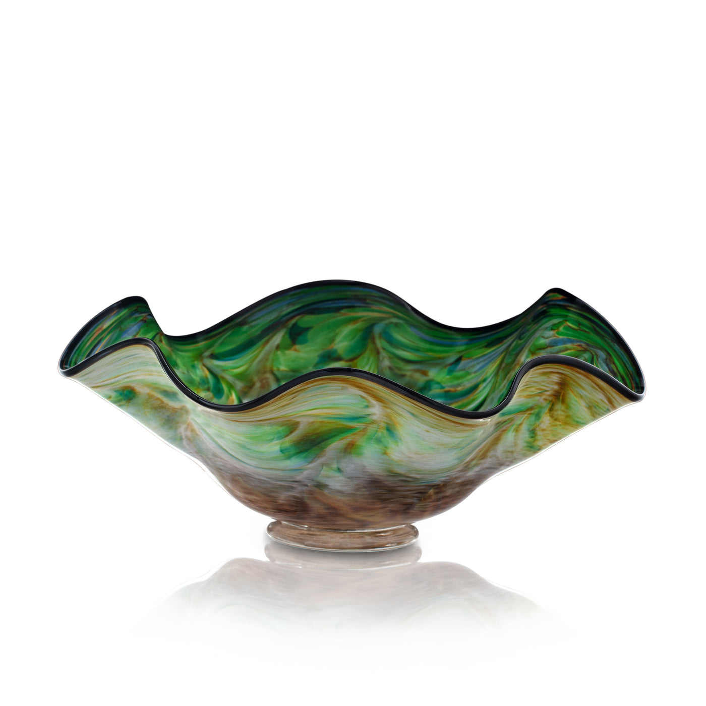 Earth Tone Teal Low Wave Bowl