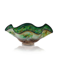 Earth Tone Teal Low Wave Bowl