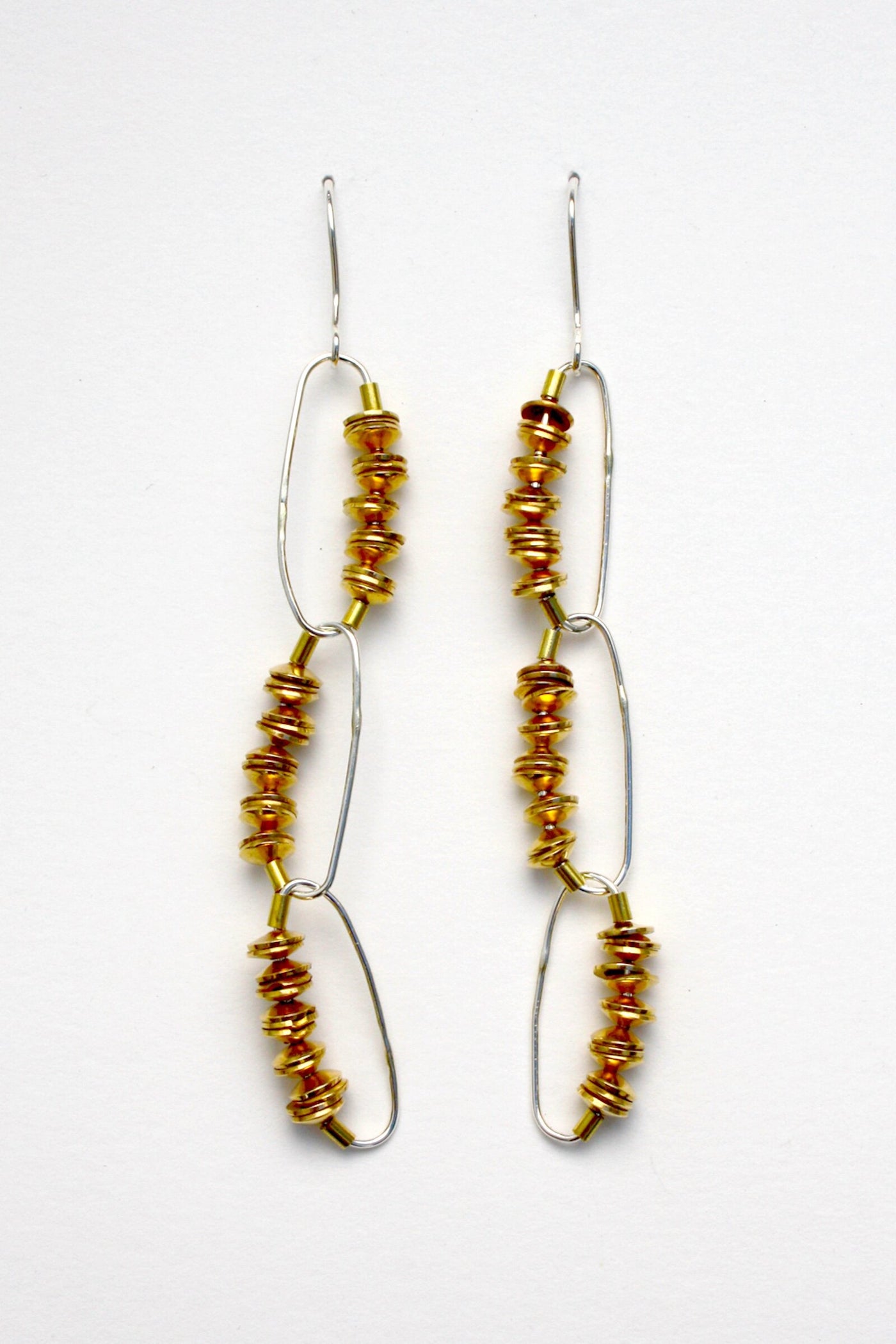 Brass Triple Aizu Earrings