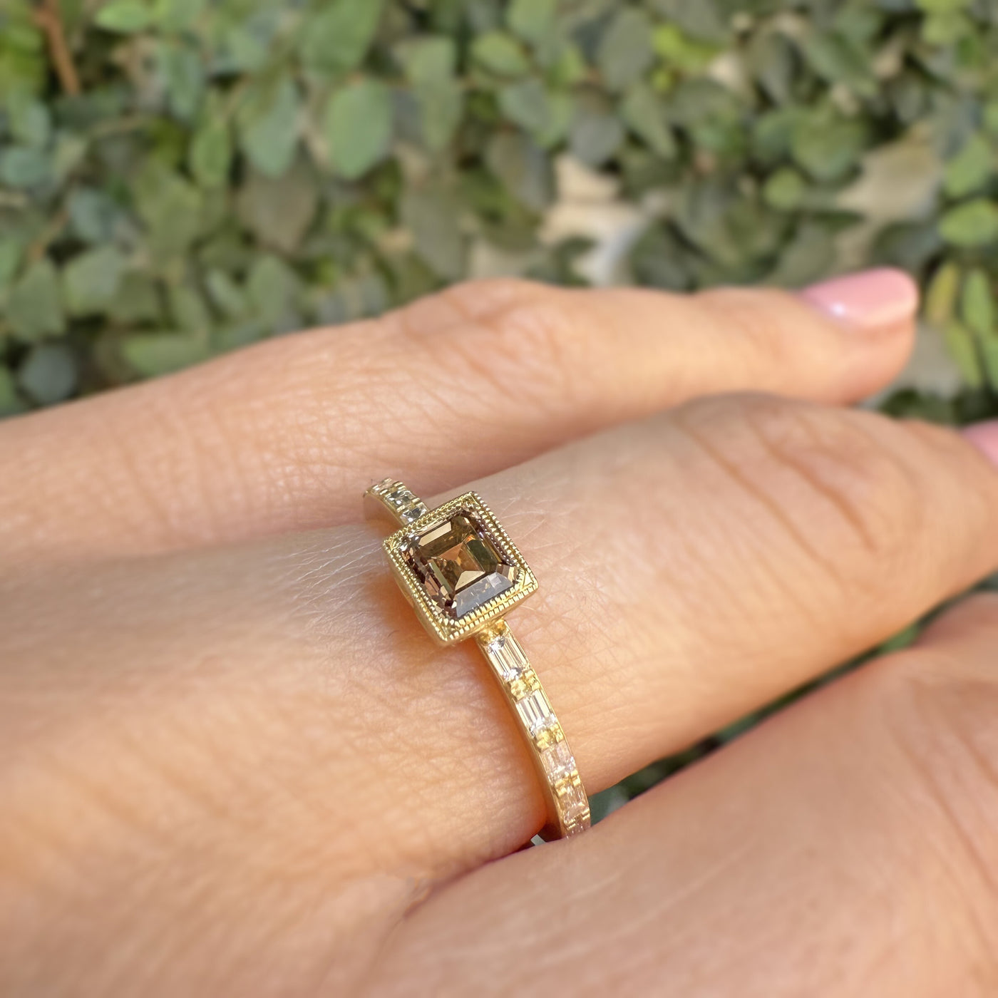 Champagne Diamond West Side Ring