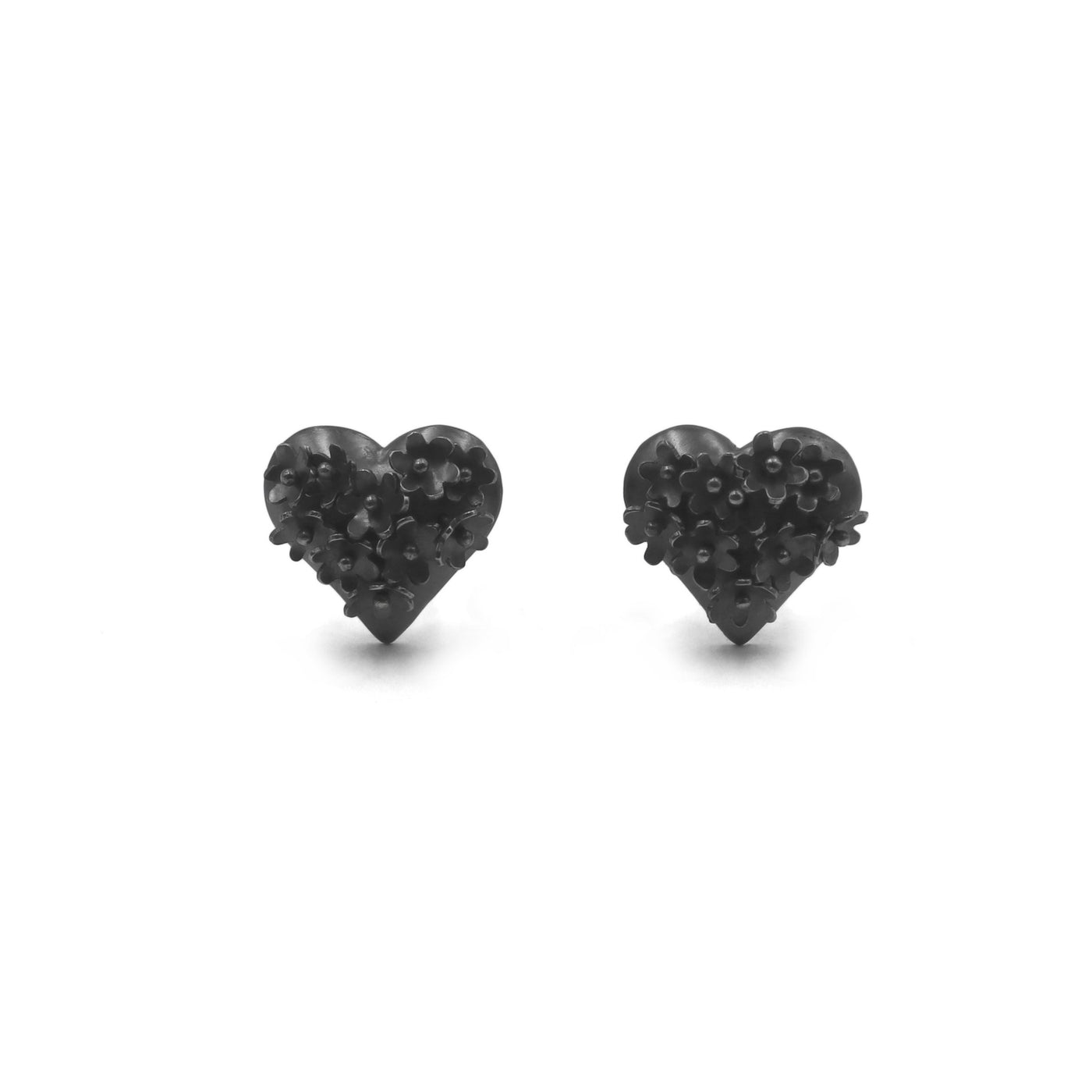 Heart Flower Cluster Earrings