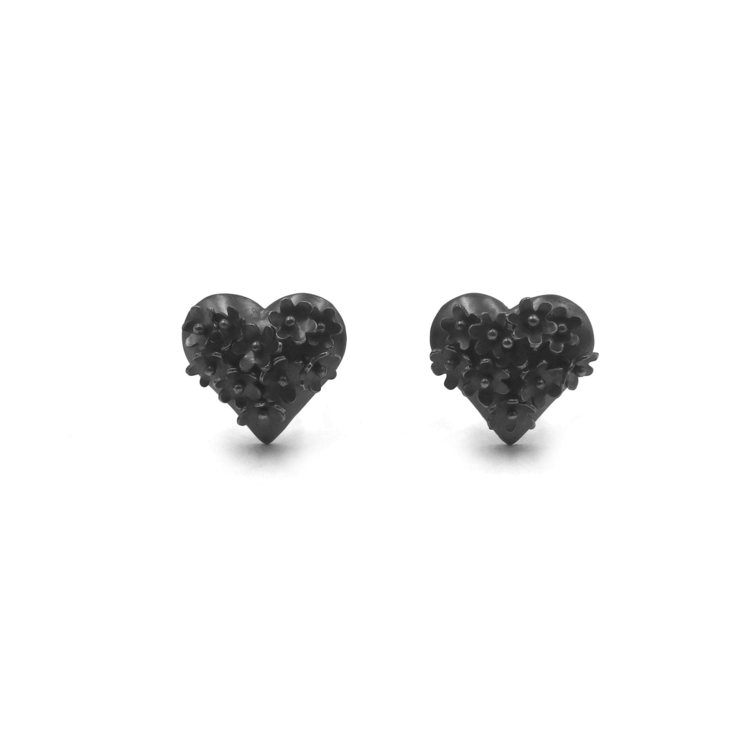 Heart Flower Cluster Earrings