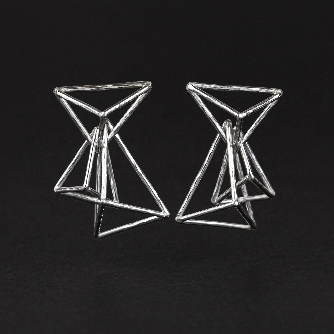 Textured Triangle Earrings