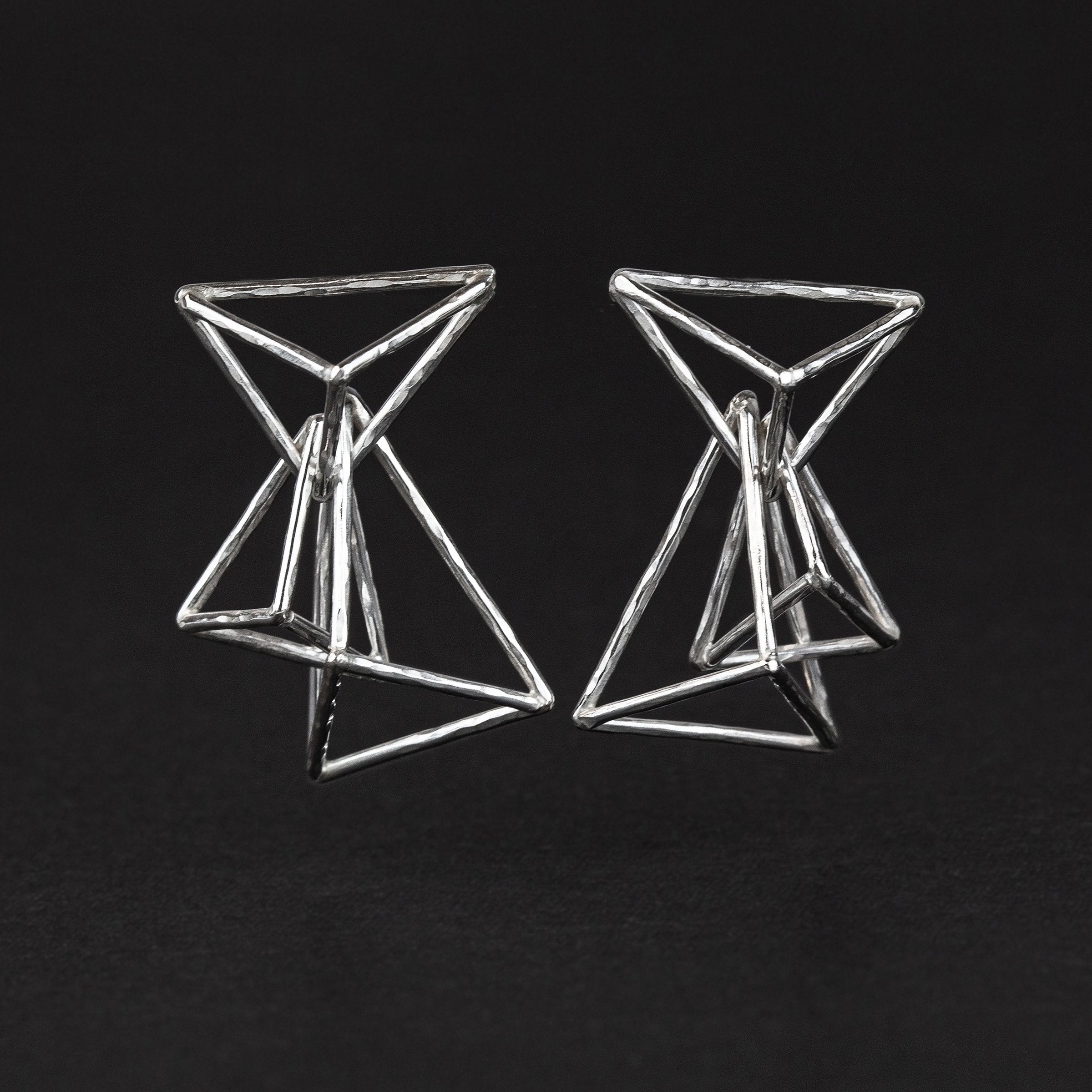 Textured Triangle Earrings