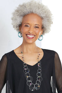 teal, shown with the Long Vertigo Necklace by Meghan Patrice Riley