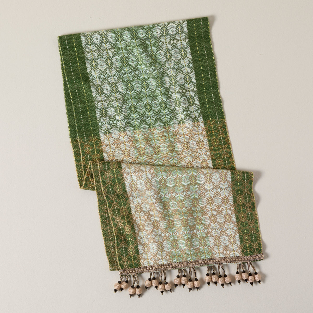 Antique Brass Handwoven Bamboo Pub Table Runner