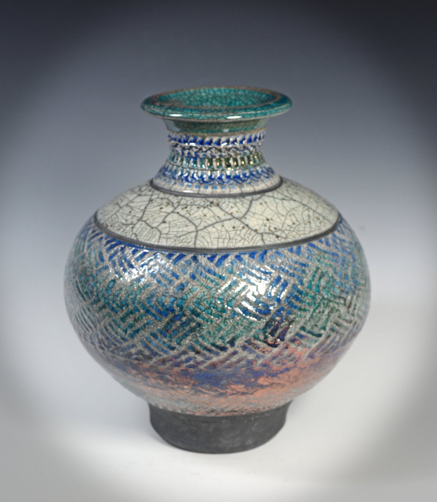 Imprints Raku Vase