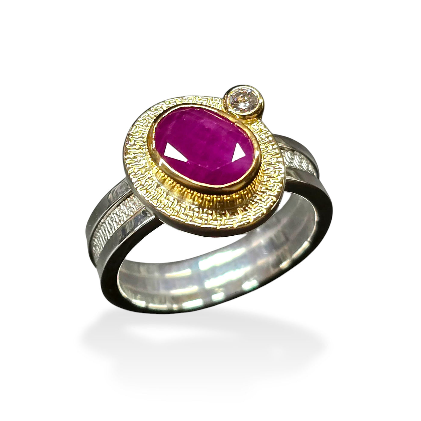Burmese Ruby & Diamond Ring