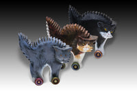 left to right: gray, brown, black