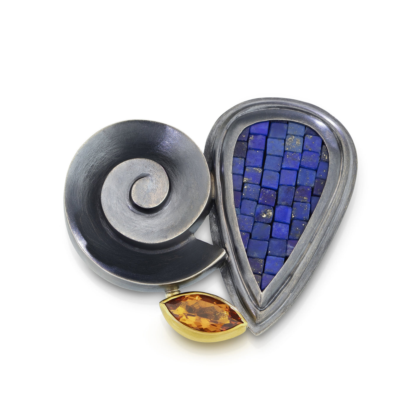 Sunlit Indigo Brooch