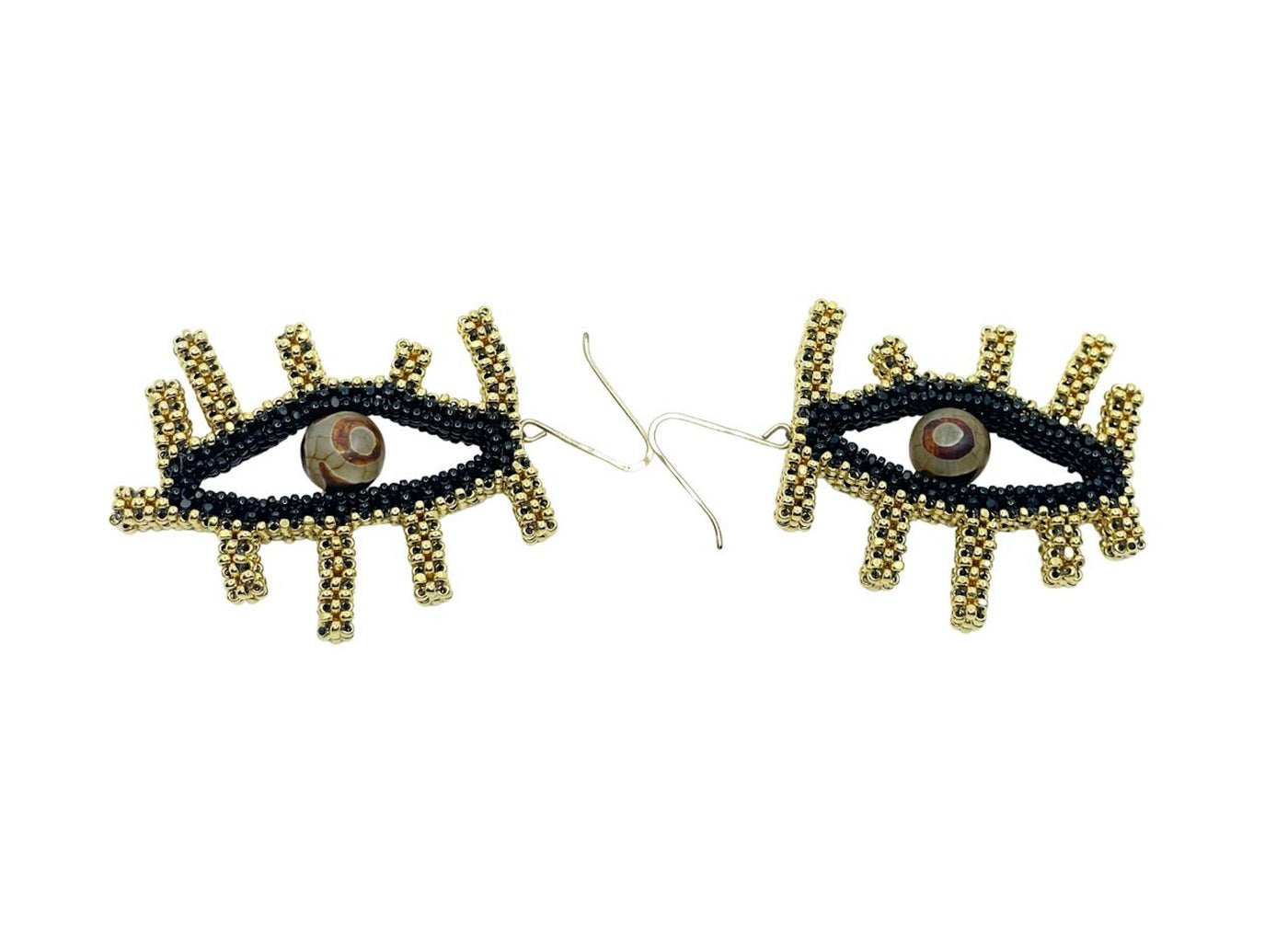 Large Agate Eye Earrings
