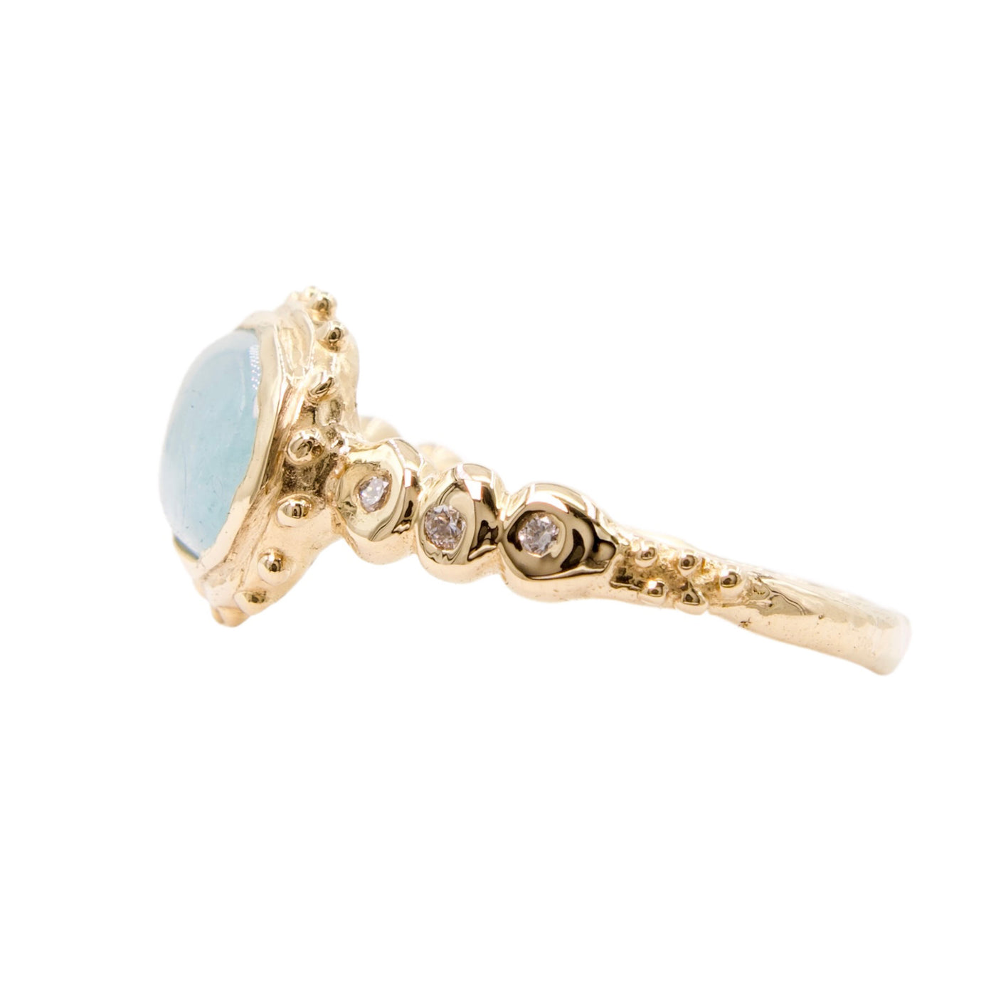 Sunbeam Ring with Aquamarine Stone