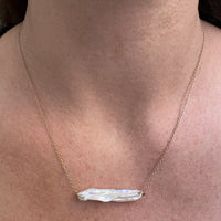 Twisted Pearl Stick Necklace