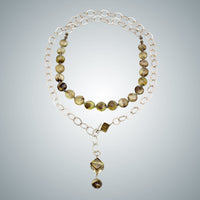 Topaz Coins & Sterling Silver Necklace
