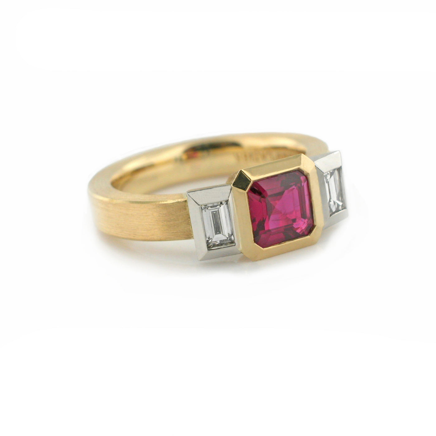 Ruby Oblique Fine Engagement Ring