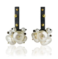 Petite Pearl Gold-Dotted Stick Earrings