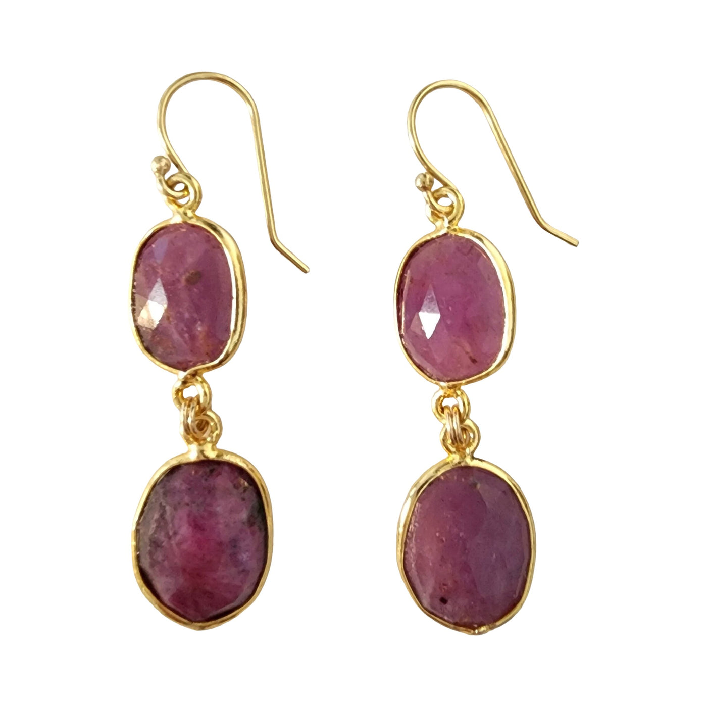 Double Rose-Red Earrings