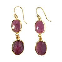 Double Rose-Red Earrings
