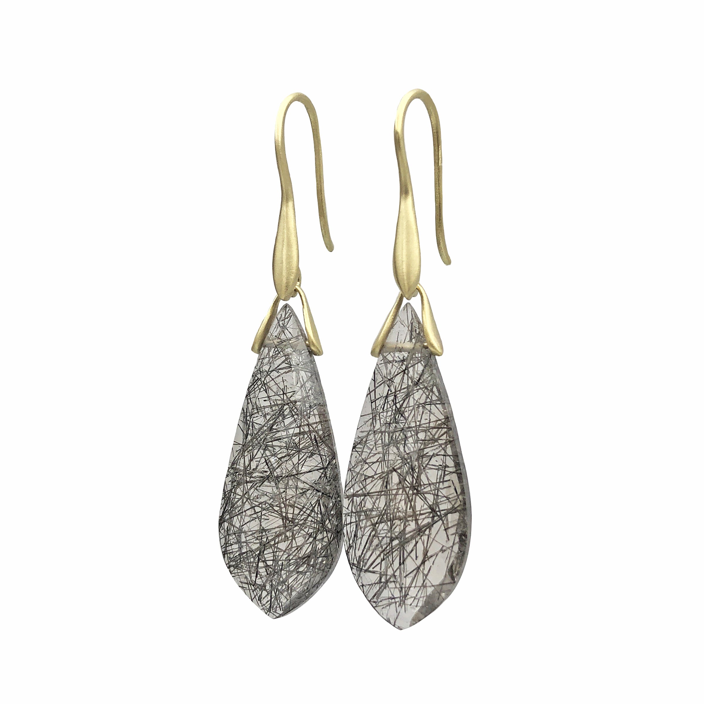 Marquise Tourmalinated Quartz Earrings