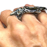 Enameled Ravin Talisman Statement Ring
