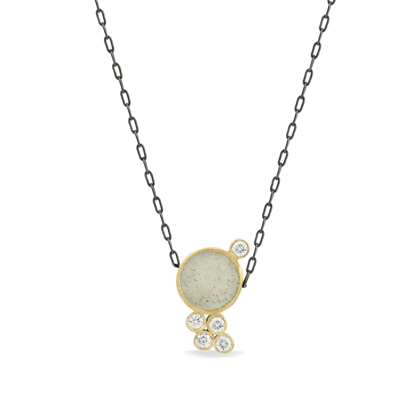 14k Yellow Gold with White Concrete